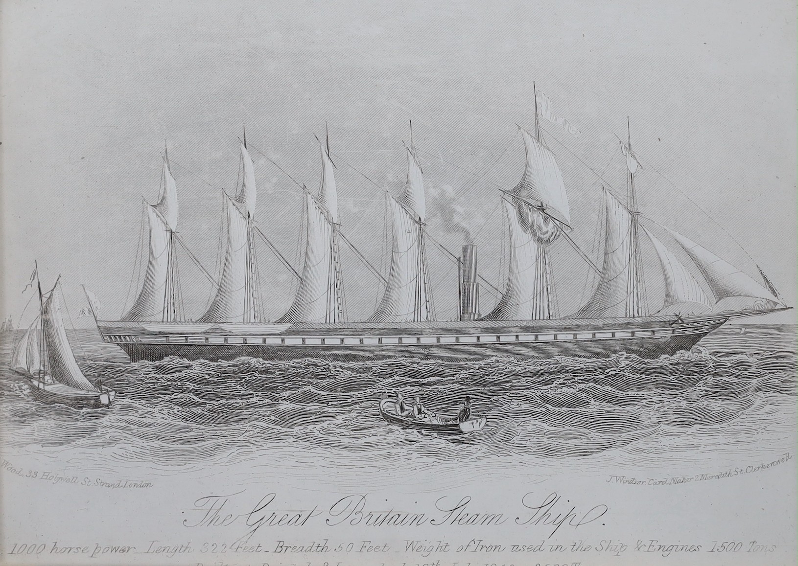A pair of Victorian mahogany framed steel engravings on steam ships, overall 19 x 23cm